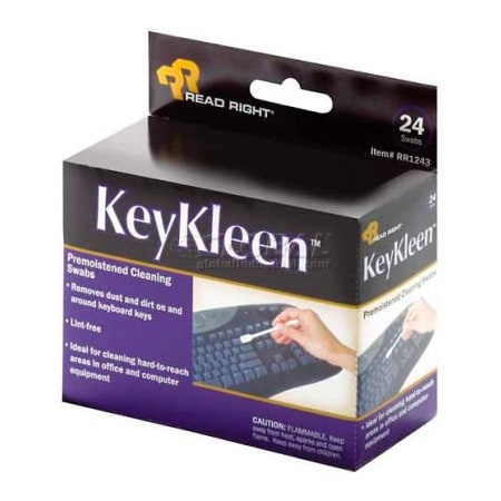 Advantus Read Right Key Kleen Swabs, RR1243, Pre-Moistened, 24/Box RR1243
